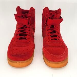 Nike Air Force 1 High Red Suede Gum Sole Sneakers Men’s 11.5